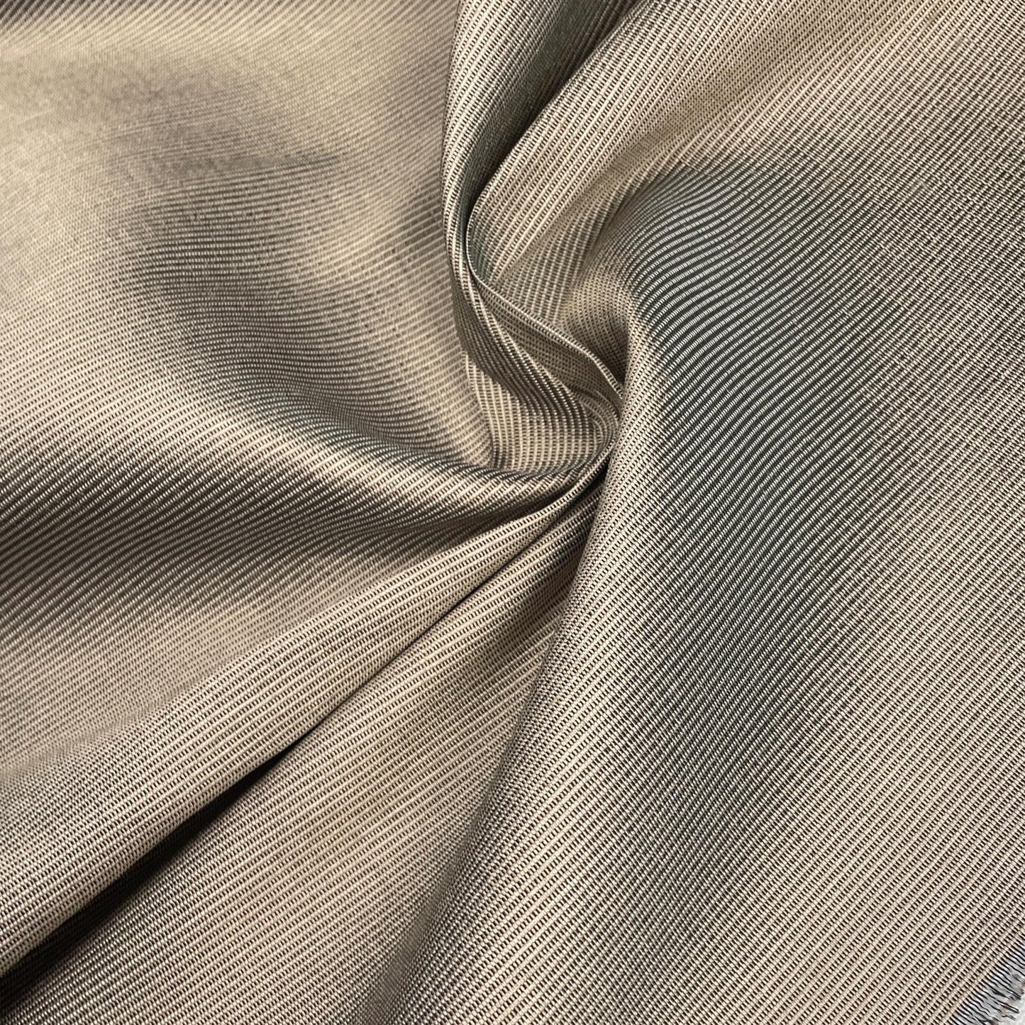 100% Silk Lightweight Brown Striped Silk Fabric by the Yard - Luxury Material for Sewing, Dressmaking, and Crafts