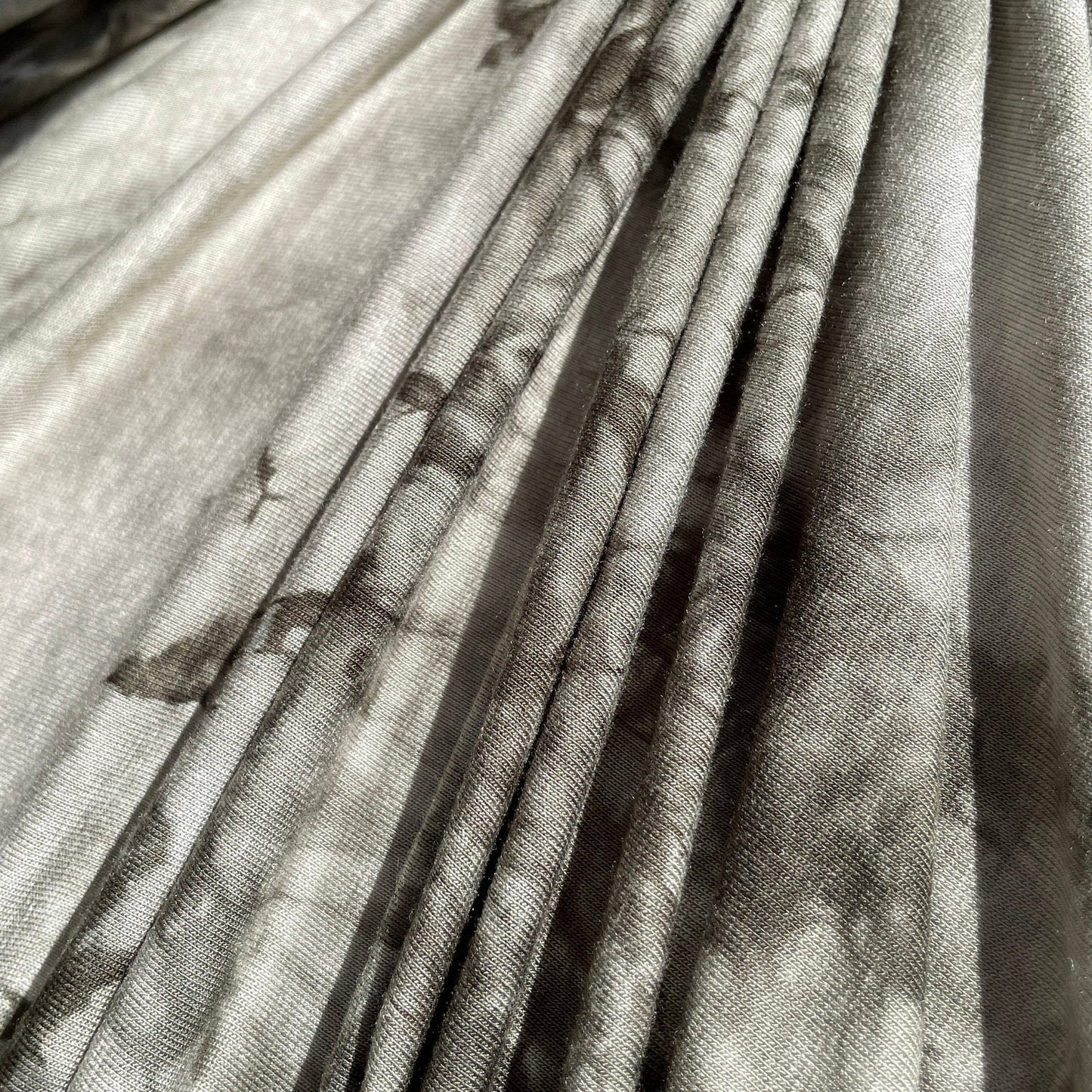 Army Green & White Cloud Tie Dye Splash Bamboo Spandex Jersey Knit 60" Eco-Friendly Fabric By The Yard