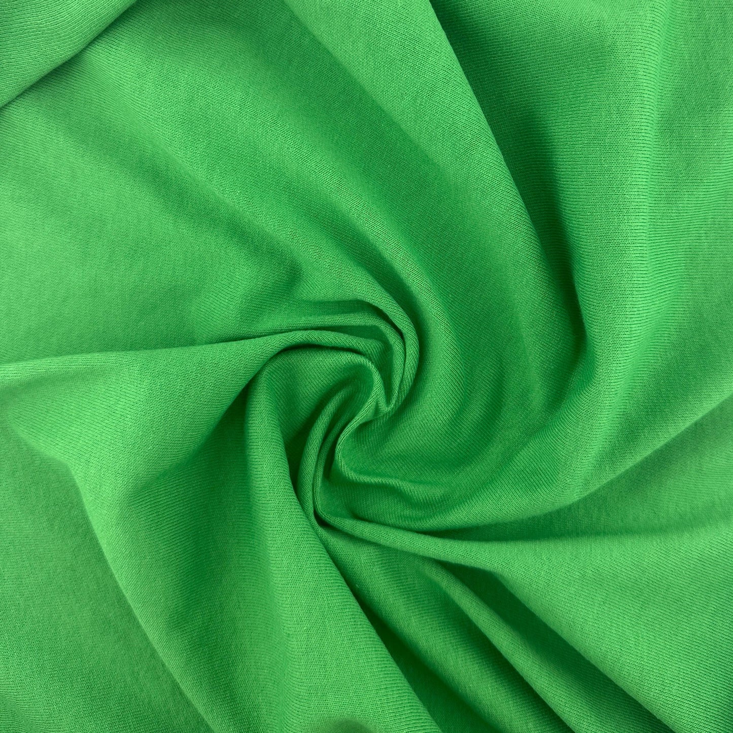 Heavy French Terry Cotton Fabric – Lawn Green 9 oz | Soft Jersey Waffle Thermal 5% Spandex by the Yard