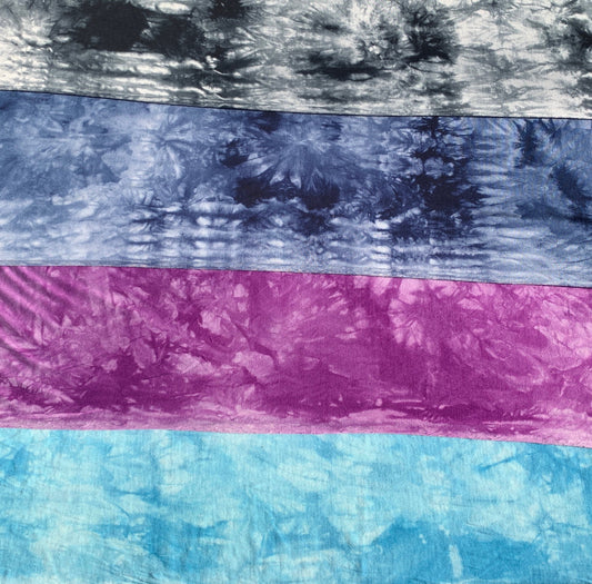 Tie Dye Splash Bamboo Spandex Jersey Knit 60" Eco-Friendly Fabric By The Yard Good For Face Mask Multiple Colors