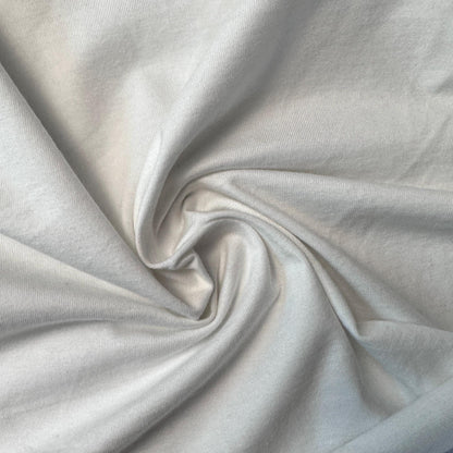 White Cotton Jersey Spandex 10 oz Medium Weight Eco-Friendly Sustainable Fabric By the Yard