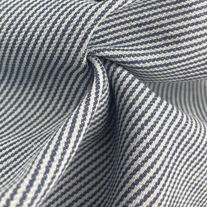 100% Cotton Denim Indigo Blue Railroad Striped Pattern Fabric By The Yard
