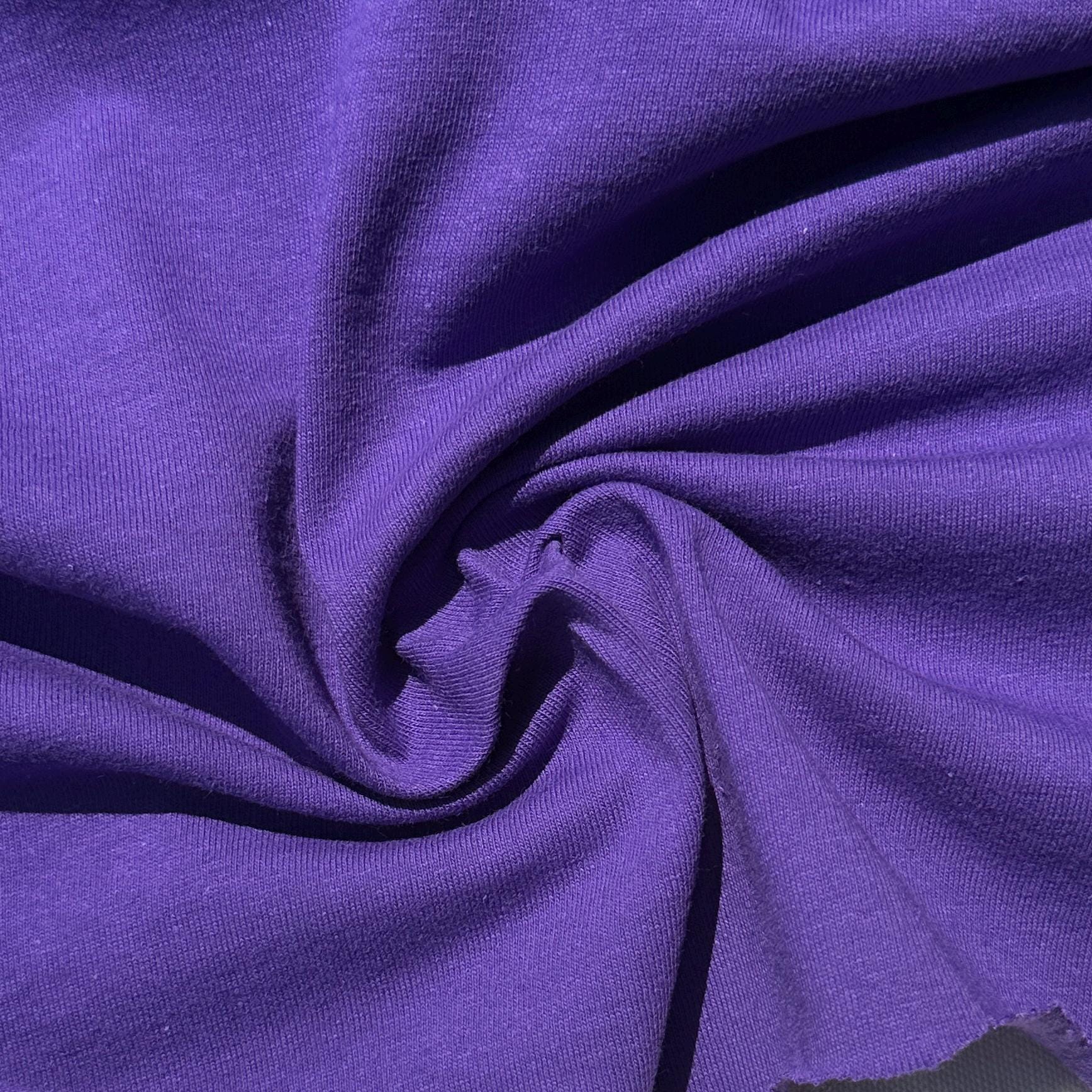 100% Cotton Jersey Purple Knit Medium-Heavy Weight Eco-Friendly Fabric By The Yard 60"