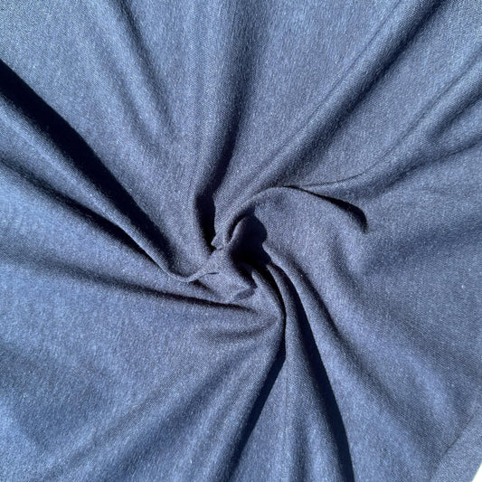 100% Cotton Jersey Navy Blue Knit Medium-Heavy Weight Eco-Friendly Fabric By The Yard 60"