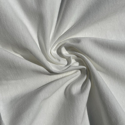 100% Cotton Jersey White Knit Medium-Heavy Weight Eco-Friendly Fabric By The Yard 60"