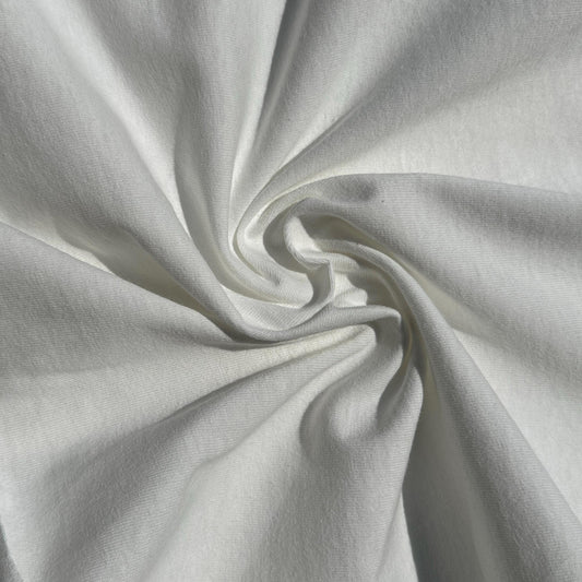 100% Cotton Jersey White Knit Medium-Heavy Weight Eco-Friendly Fabric By The Yard 60"