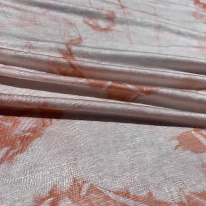 Bamboo Peach Pink Cloud Tie Dye Splash Spandex Jersey Knit 60" Eco-Friendly Fabric By The Yard Good For Face Mask