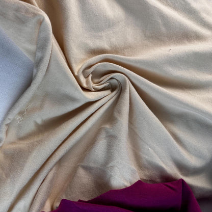 Cream Cotton Jersey Spandex 10 oz Medium Weight Eco-Friendly Sustainable Fabric By the Yard