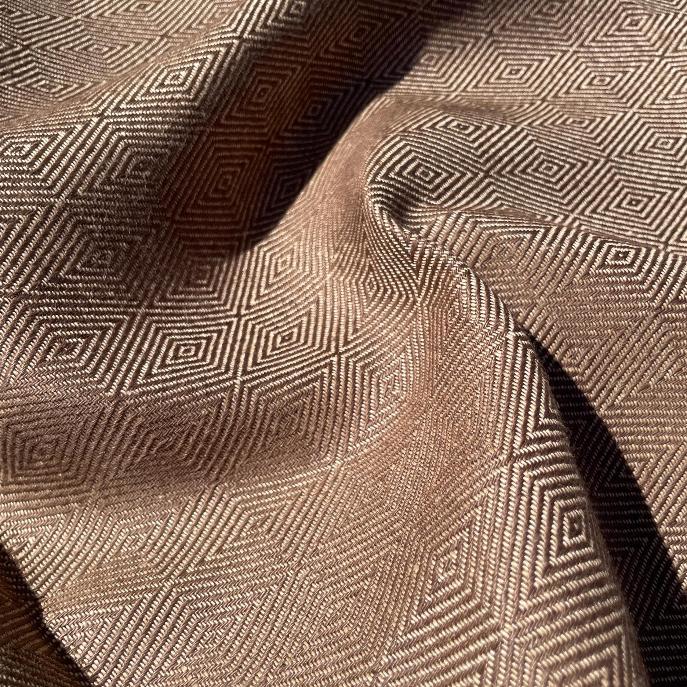 100% Italian Linen Diamond Jacquard Heavy 12 oz Upholstery/Apparel Fabric By The Yard 60"