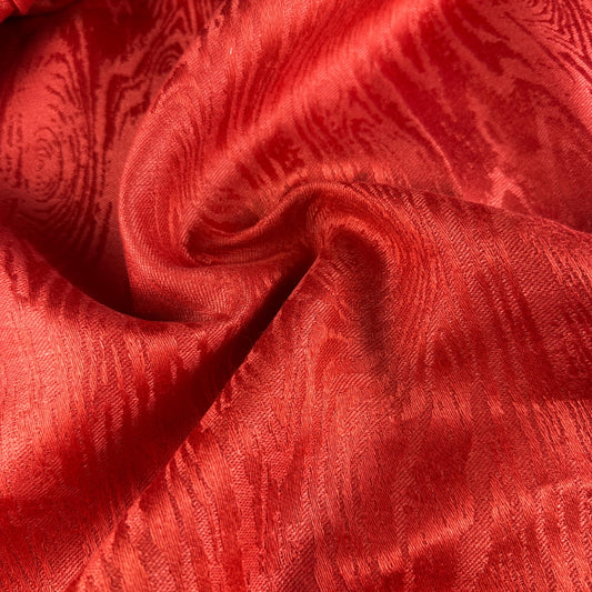 Heavy Italian Linen Red Wood Jacquard Pattern Design 16 oz Upholstery/Apparel Fabric By The Yard 60"