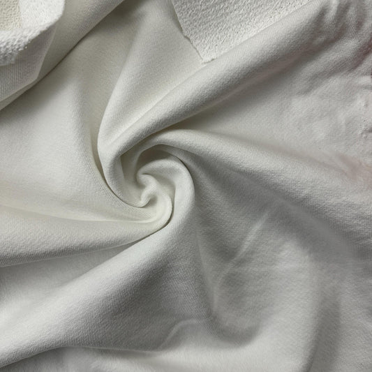 Heavy Cotton French Terry White Knit With Matching Jersey and Rib | 450 GSM/22 Oz French Terry Heavy Sweatshirt Fabric By The Yard