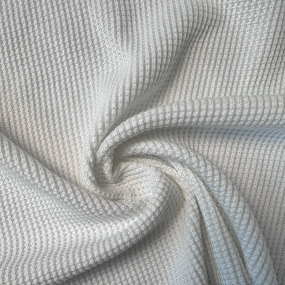 Cotton Waffle Thermal Fabric | Soft Waffle Knit Fabric by the Yard