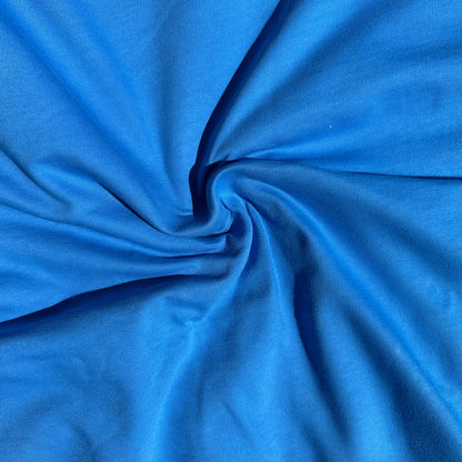 Cotton Fleece Cobalt Blue With Matching Rib Medium Weight | 400 GSM/ 12 OZ Knit Sweatshirt Fabric By The Yard