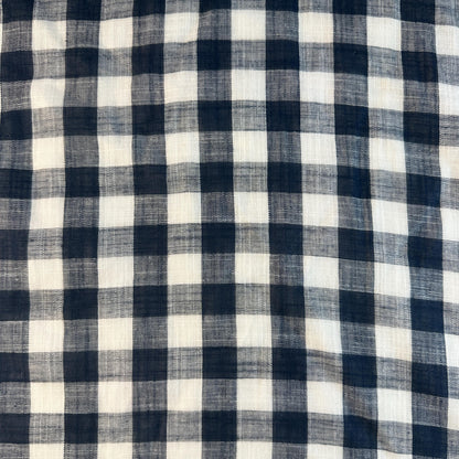 Checkered Cotton Double Gauze Blue and White Fabric by the Yard – Soft, Breathable, Lightweight, Perfect for Apparel & DIY Projects