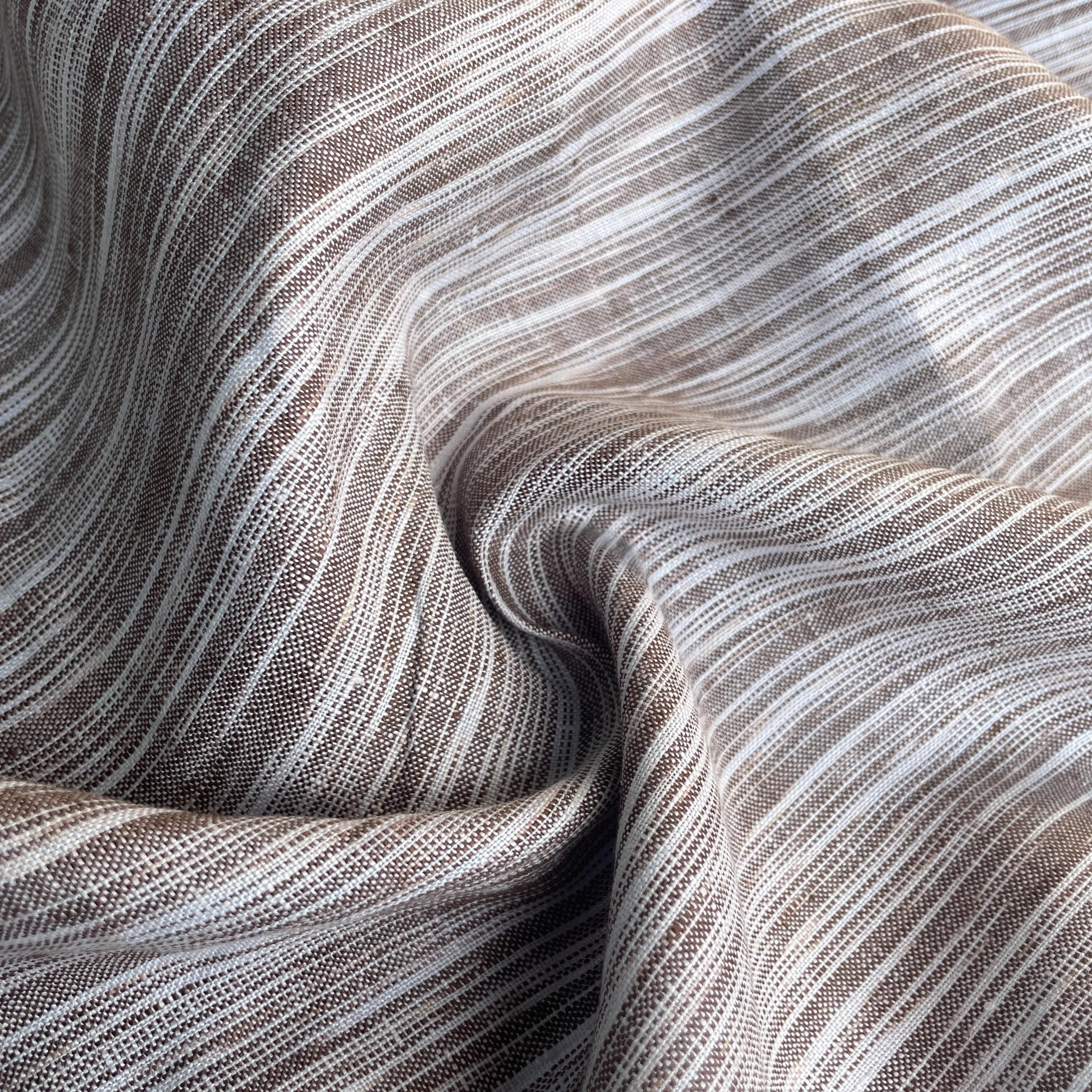 100% Linen Lightweight Tiger Striped Patterned Linen Voile by the Yard - Soft and Breathable Fabric for Sewing, Crafts, and Dressmaking