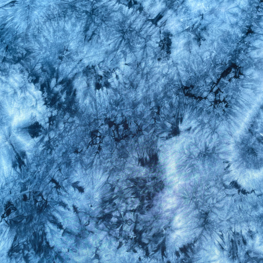 Bamboo Spandex Jersey Knit Teal Blue & White Cloud Tie Dye Splash 60" Eco-Friendly Fabric By The Yard