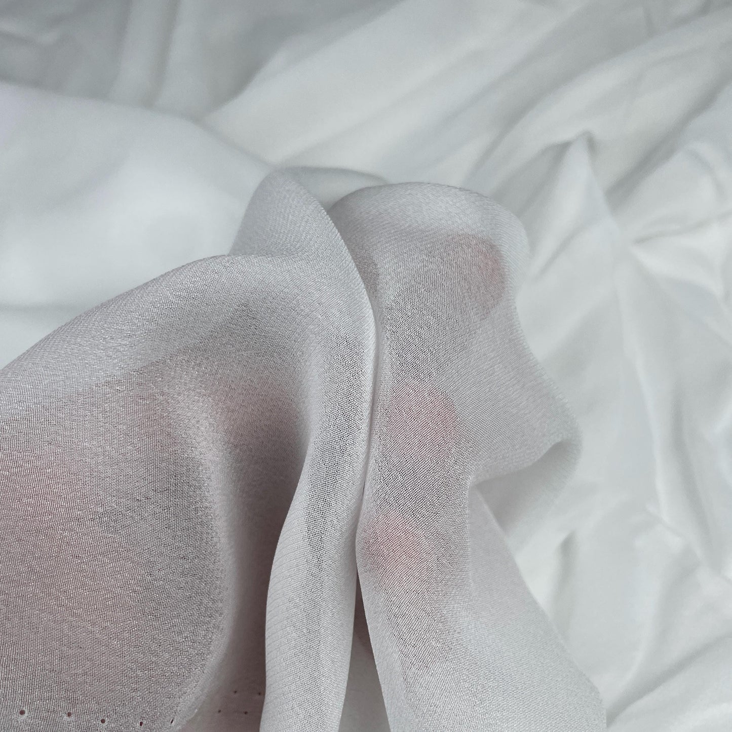 White Cotton Chiffon Sheer Lightweight Fabric by the Yard - Soft and Breathable Fabric for Sewing, Crafts, and Dressmaking