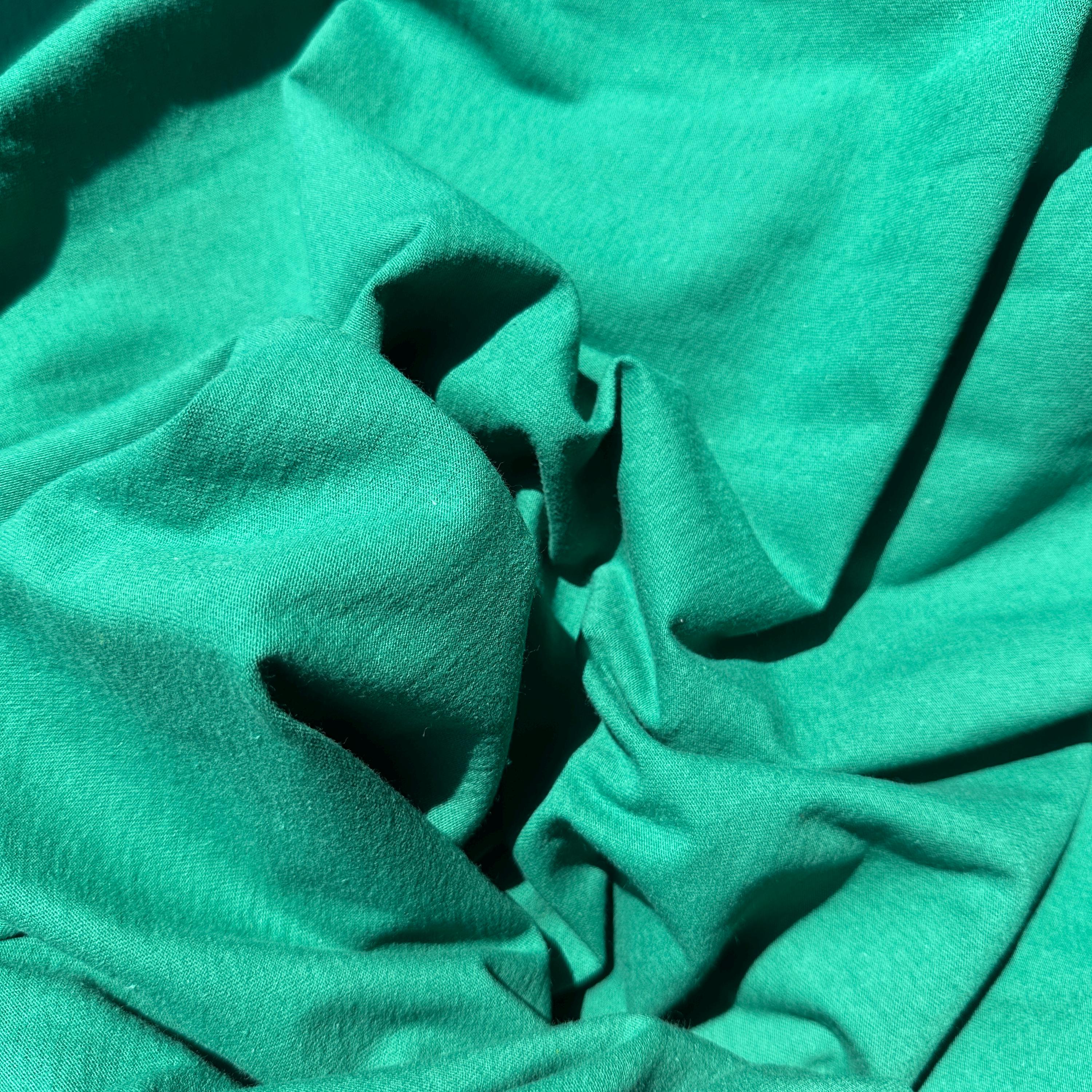 100% Cotton Jersey Kelly Green Knit Medium-Heavy Weight Eco-Friendly Fabric By The Yard 60"