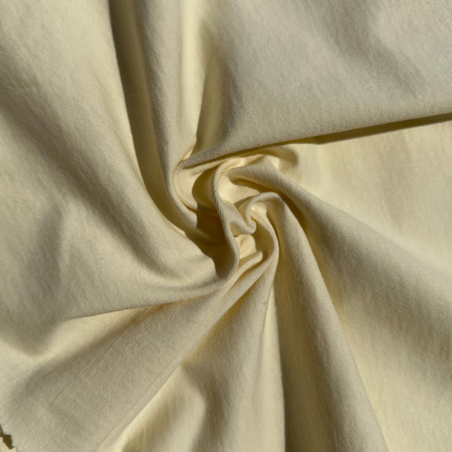 100% Cotton Jersey Light Yellow Knit Medium-Heavy Weight Eco-Friendly Fabric By The Yard 60"