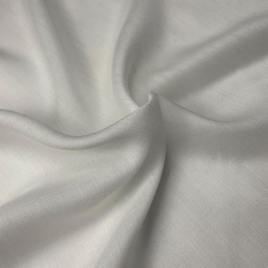 White Tencel Voile Fabric - Lightweight, Soft, Eco-Friendly | Perfect for Dresses, Blouses, & Scarves | Sold by the Yard