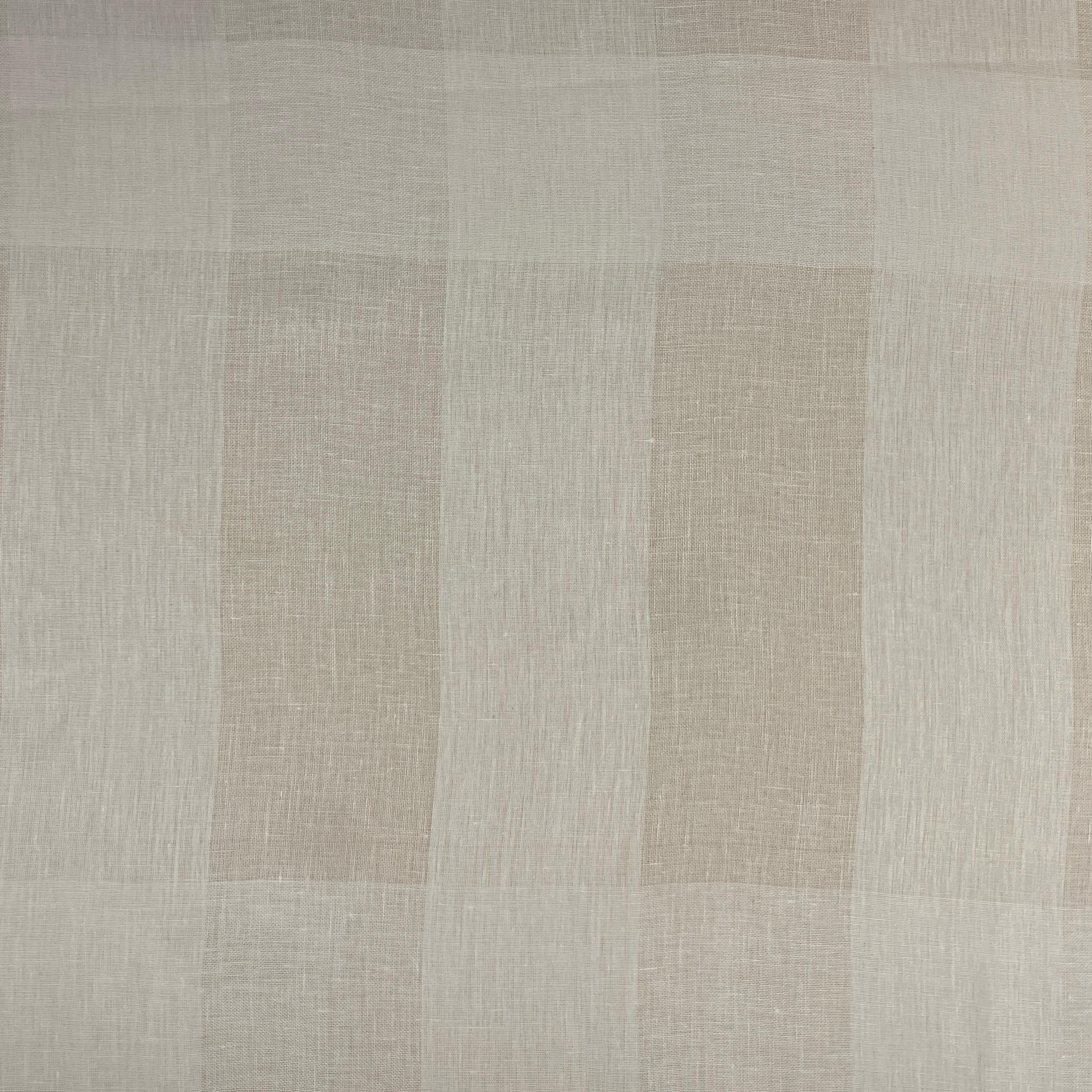 100% Linen Lightweight Checkered Fabric by the Yard -4 oz Apparel & Curtain Fabric, Soft and Breathable