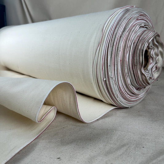 Selvedge Japanese Cream Denim | Woven Fabric by the Yard | Blue 350 GSM Denim | Textured Indigo for Jeans, Jackets & Shirts