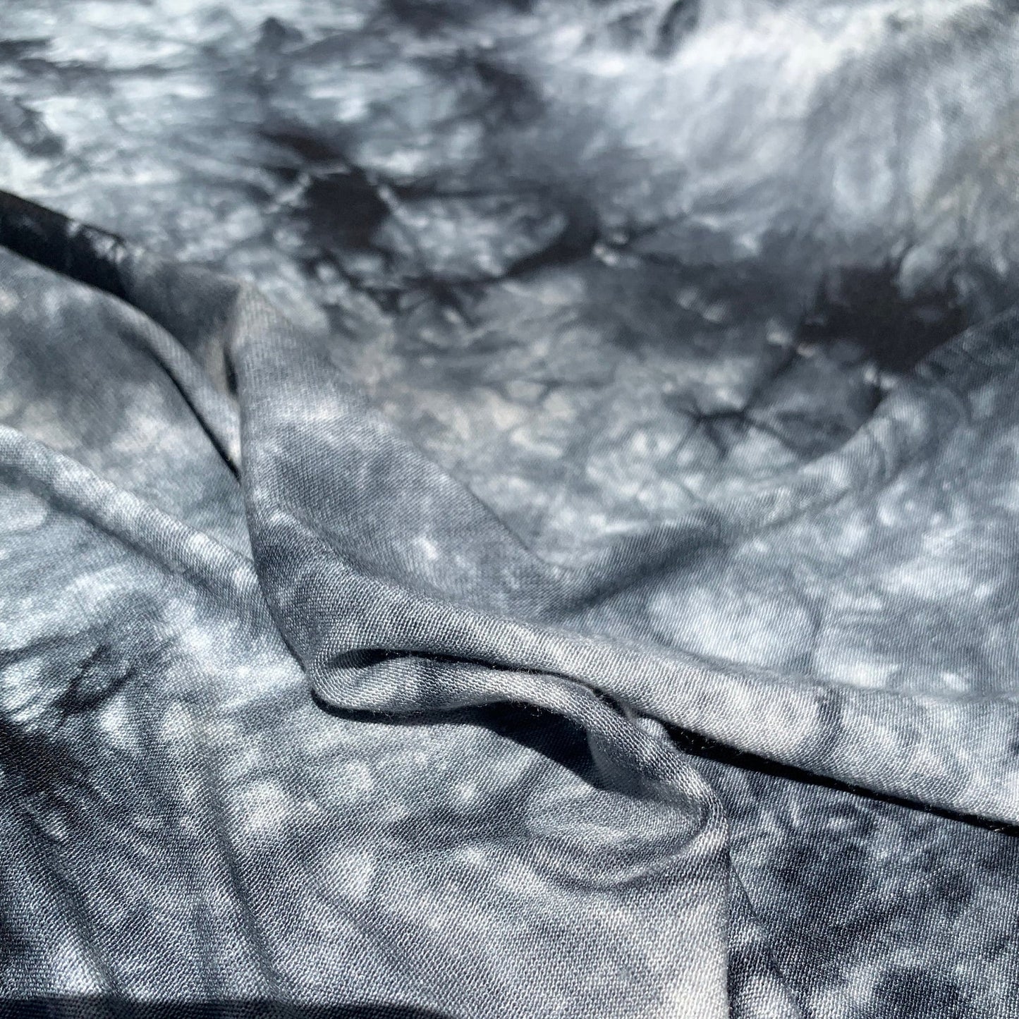 Bamboo Charcoal Black & White Tie Dye Splash Spandex Jersey Knit 60" Eco-Friendly Fabric By The Yard for Face Mask