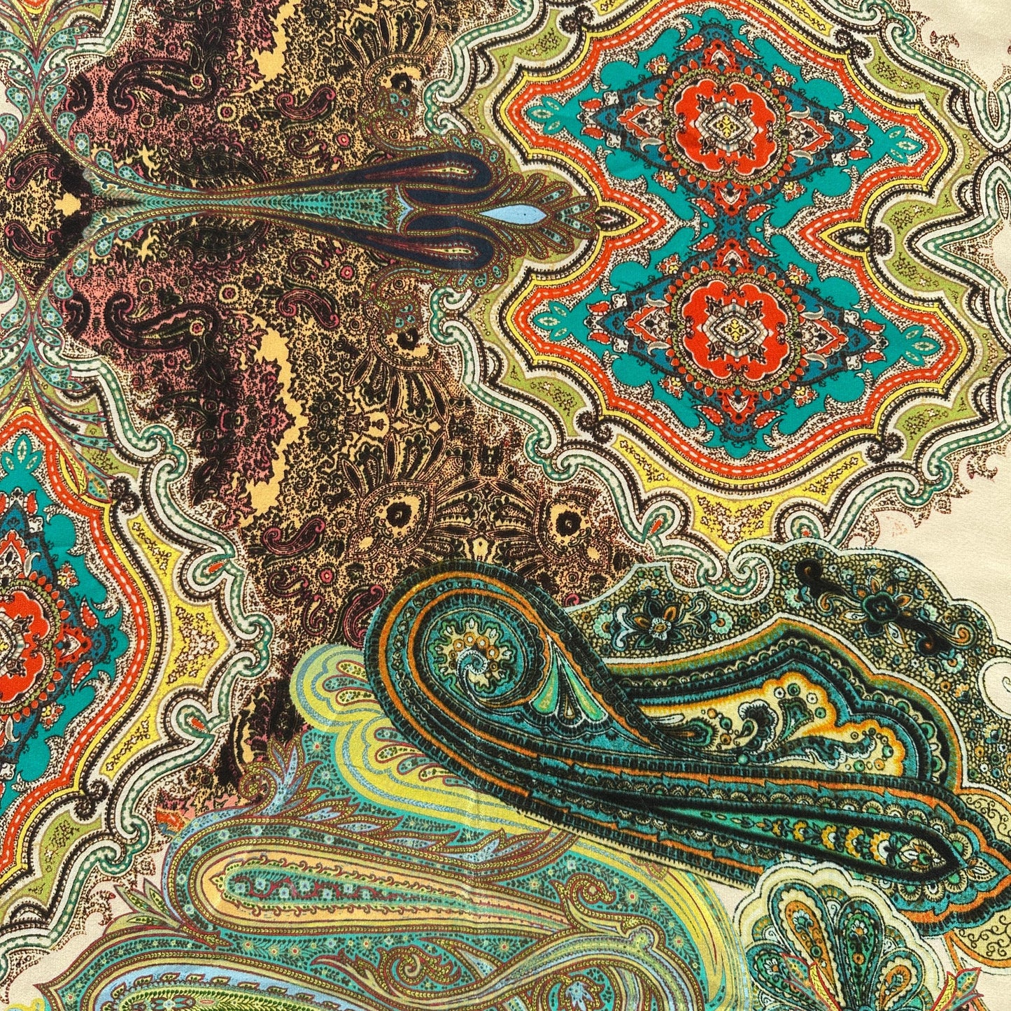 100% Silk Japanese Lightweight Green Geometric Silk Fabric by the Yard - Luxury Material for Sewing, Dressmaking, and Crafts