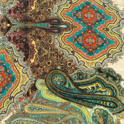 100% Silk Japanese Lightweight Green Geometric Silk Fabric by the Yard - Luxury Material for Sewing, Dressmaking, and Crafts