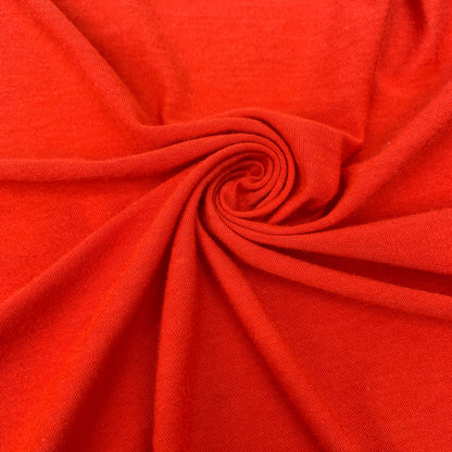 Cotton Red Orange Jersey Knit 100% Fabric By the Yard 58"