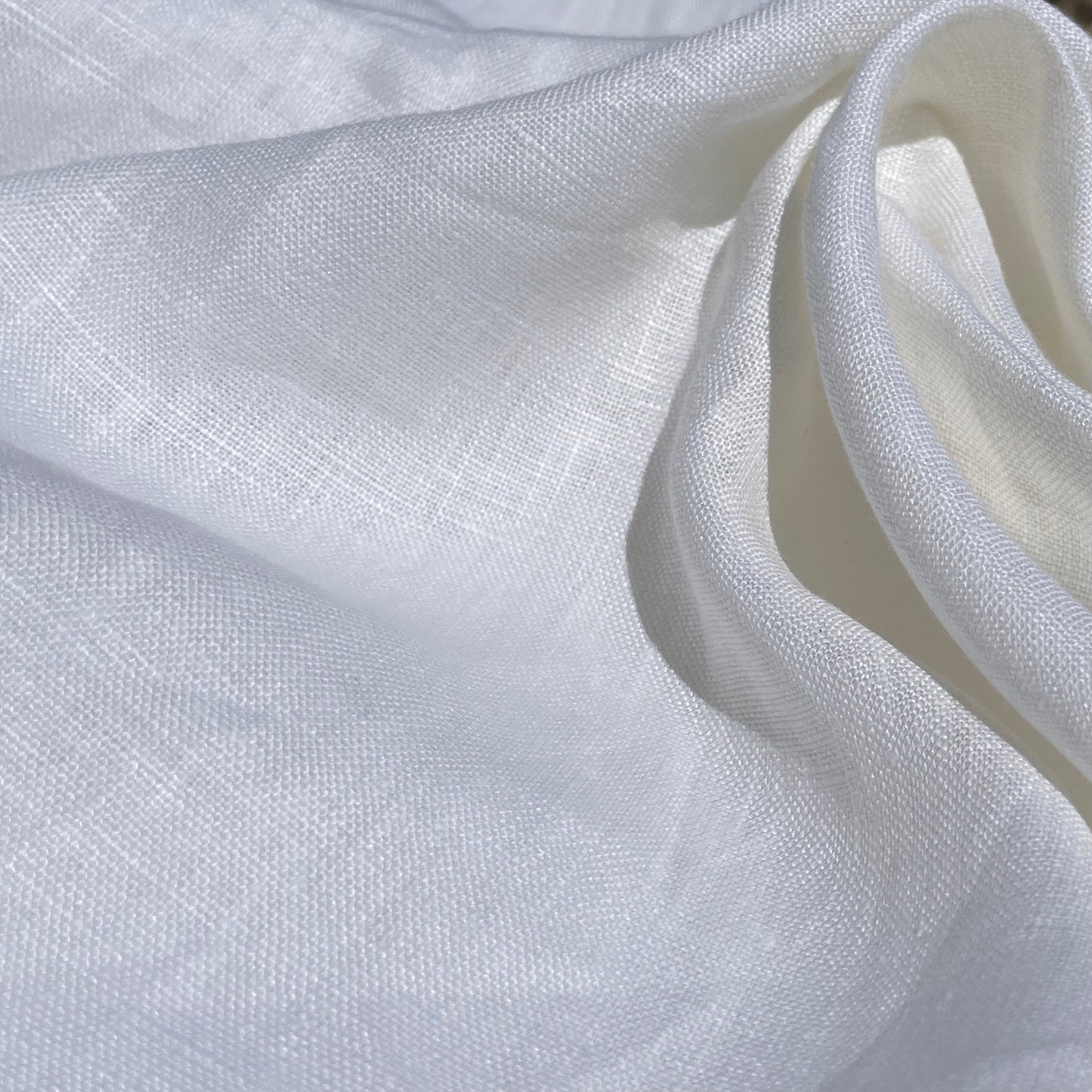 100% Linen 5.5 Oz White Woven Fabric By The Yard