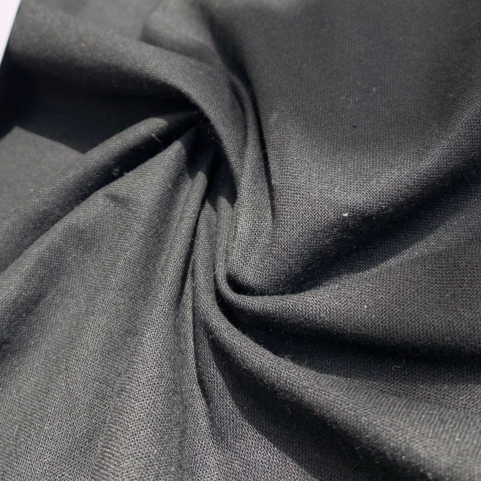 100% Cotton Black Broadcloth Sheeting Fabric By the Yard 60"