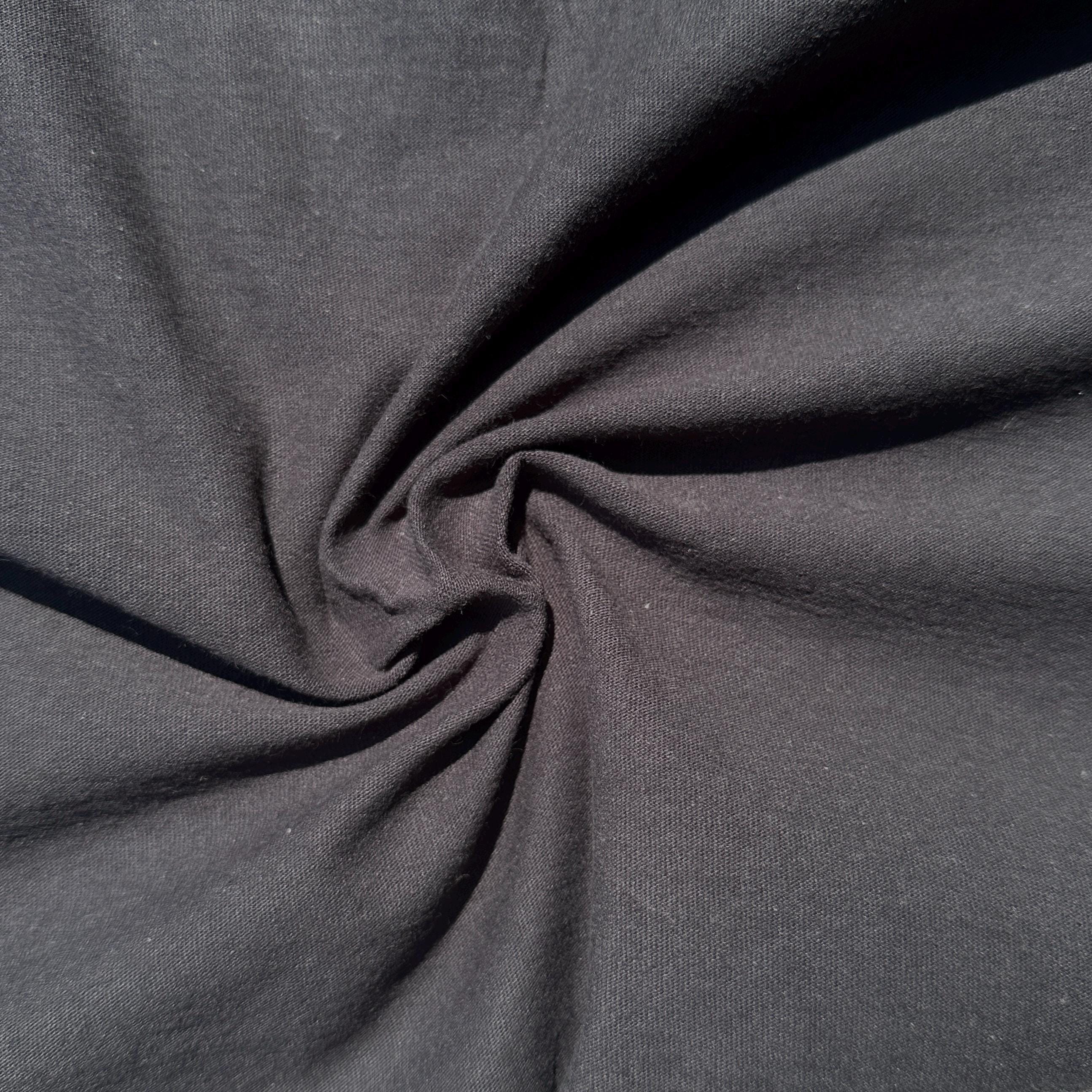 100% Cotton Jersey Black Knit Medium-Heavy Weight Eco-Friendly Fabric By The Yard 60"