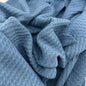 Blue Brushed Waffle Thermal Fabric – Air Force Blue 9 oz | Soft Waffle Knit 5% Spandex by the Yard