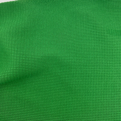 Cotton Waffle Thermal Fabric – Lawn Green 9 oz | Soft Jersey Waffle Thermal 5% Spandex by the Yard
