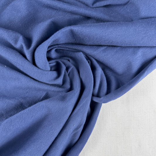 Steel Blue Cotton Jersey Spandex 10 oz Medium Weight Eco-Friendly Sustainable Fabric By the Yard
