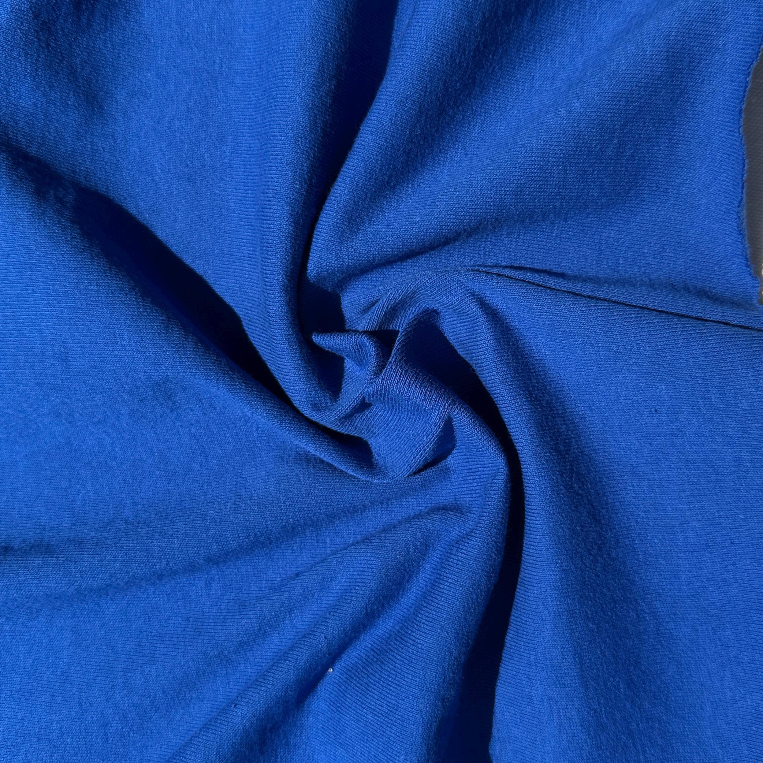 100% Cotton Jersey Royal Blue Knit Medium-Heavy Weight Eco-Friendly Fabric By The Yard 60"