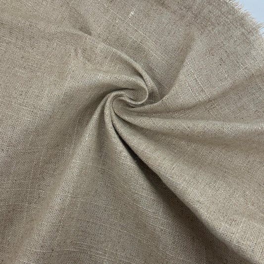 Cotton Linen Blend Khaki Medium Weight Apparel Upholstery Fabric By The Yard 10 Oz