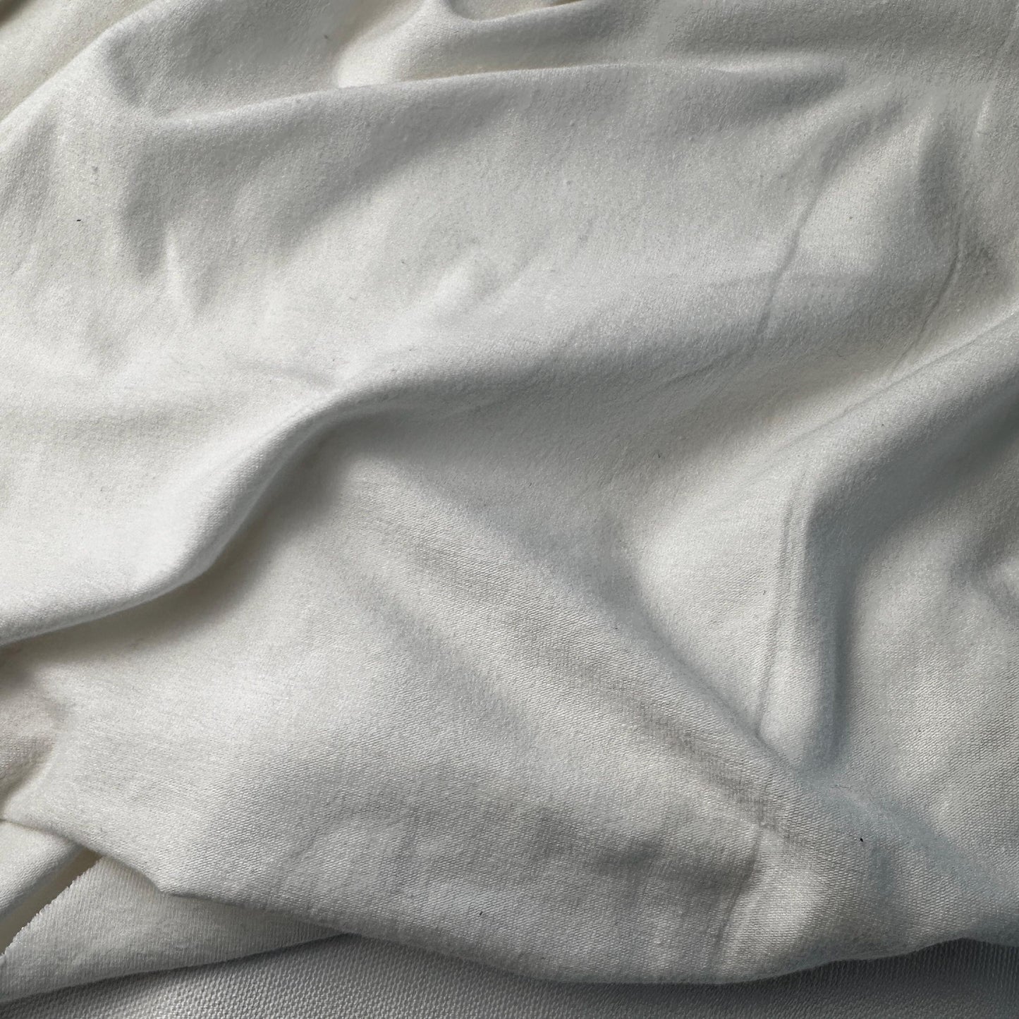 White Cotton Jersey Spandex 10 oz Medium Weight Eco-Friendly Sustainable Fabric By the Yard