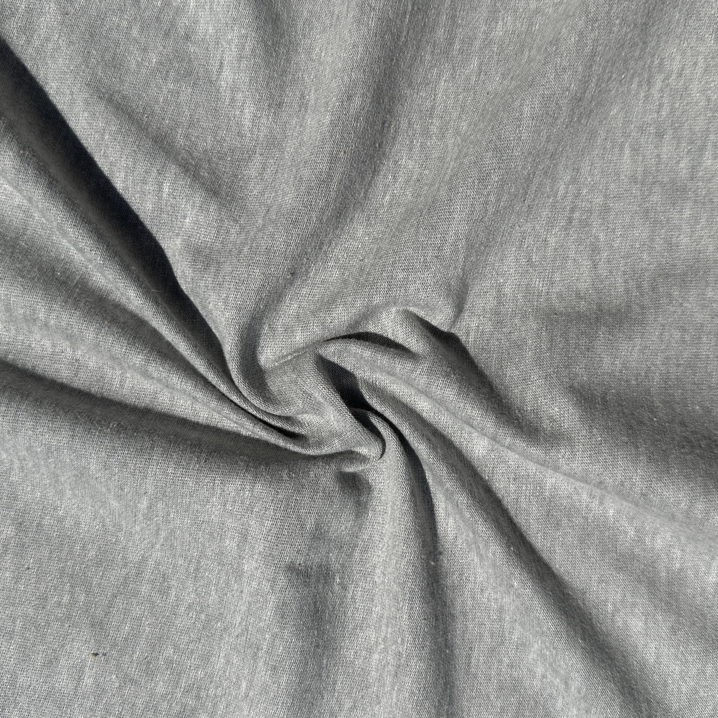 100% Cotton Jersey Heather Gray Knit Medium-Heavy Weight Eco-Friendly Fabric By The Yard 60"