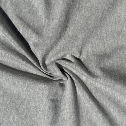 100% Cotton Jersey Heather Gray Knit Medium-Heavy Weight Eco-Friendly Fabric By The Yard 60"
