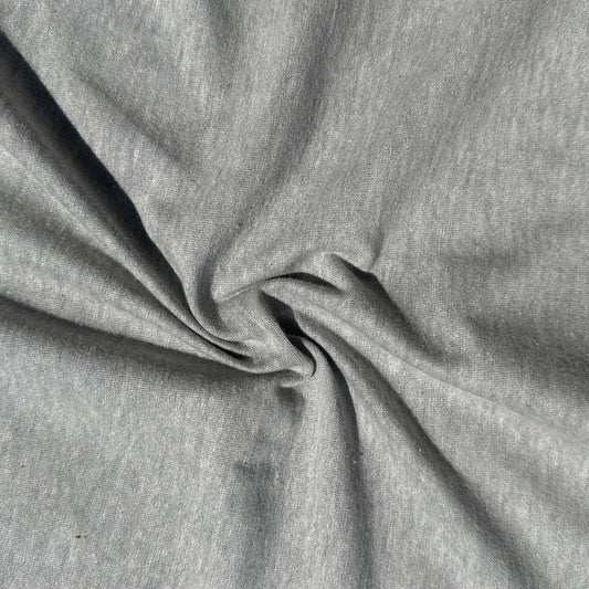 100% Cotton Jersey Heather Gray Knit Medium-Heavy Weight Eco-Friendly Fabric By The Yard 60"