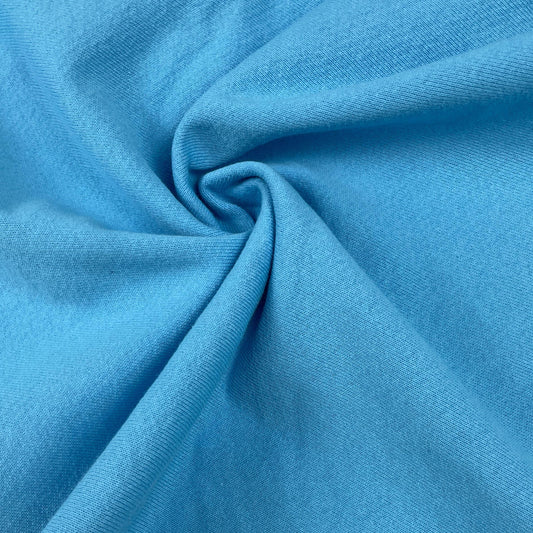 Heavy Cotton French Terry Sky Blue Knit With Matching Jersey and Rib | 450 GSM/22 Oz French Terry Heavy Sweatshirt Fabric By The Yard