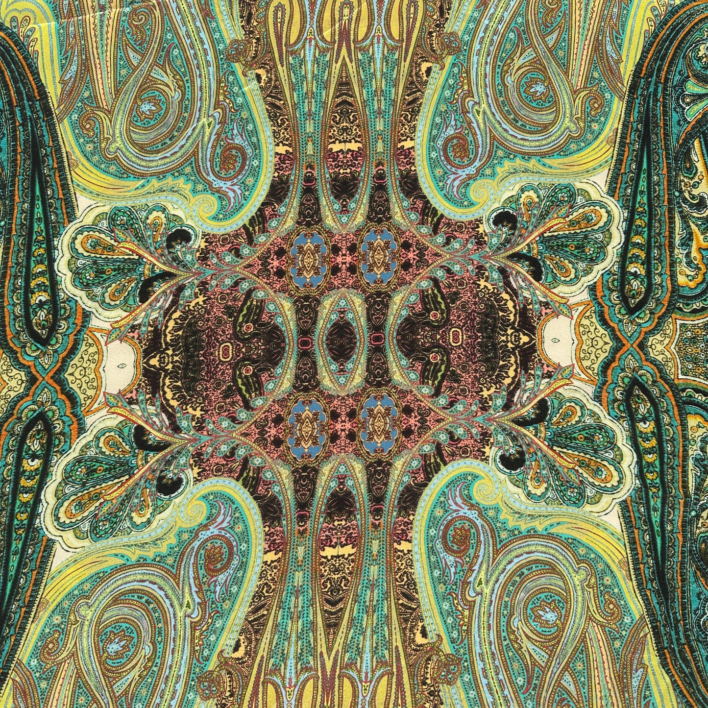 100% Silk Japanese Lightweight Green Geometric Silk Fabric by the Yard - Luxury Material for Sewing, Dressmaking, and Crafts