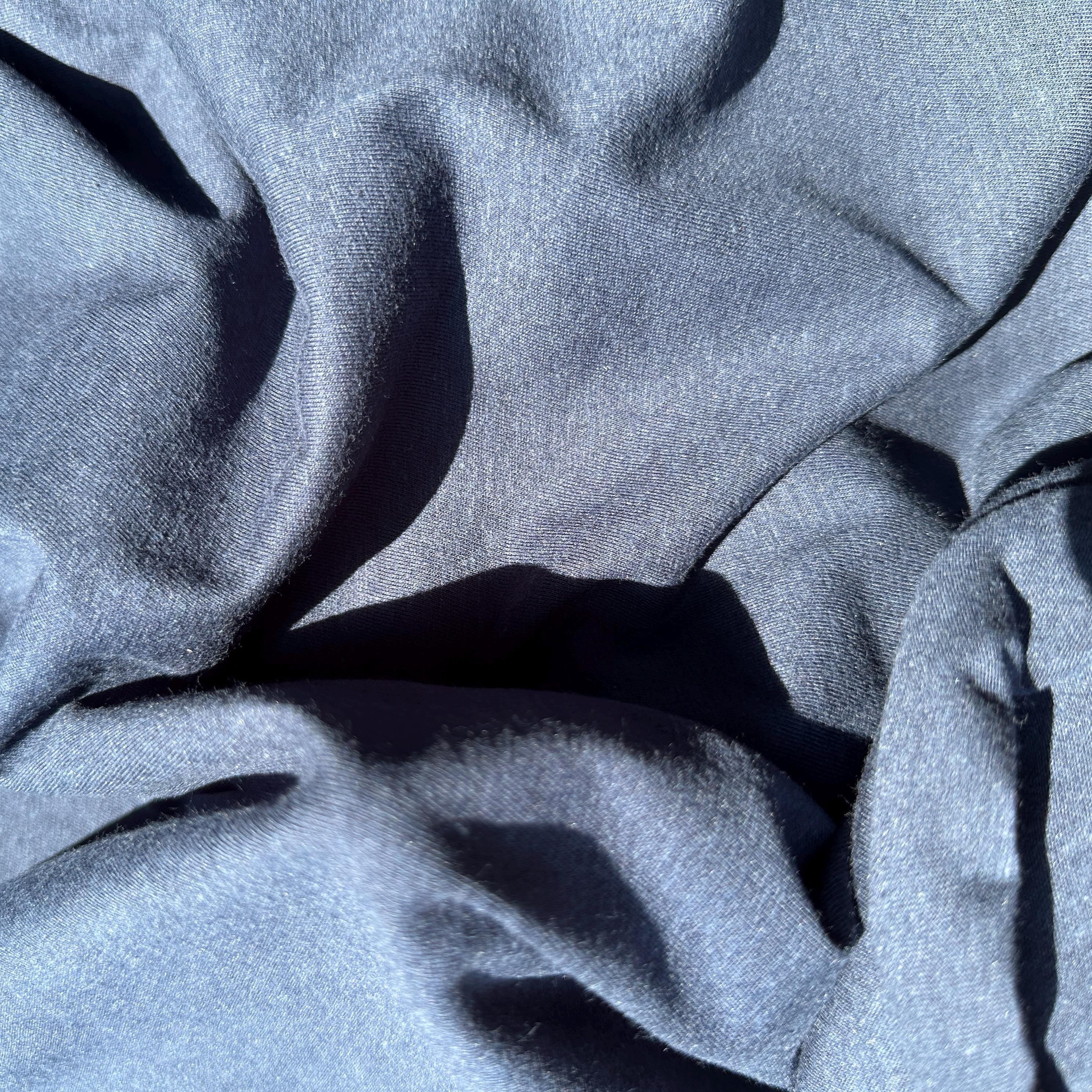 100% Cotton Jersey Navy Blue Knit Medium-Heavy Weight Eco-Friendly Fabric By The Yard 60"