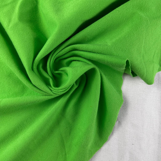 Lime Green Cotton Jersey Spandex 10 oz Medium Weight Eco-Friendly Sustainable Fabric By the Yard