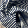 100% Cotton Denim Indigo Blue Railroad Hickory Striped Pattern Fabric By The Yard