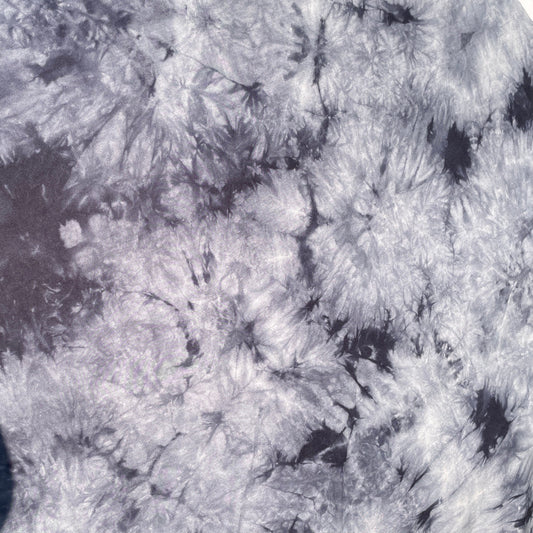 Bamboo Spandex Jersey Knit Charcoal Gray & White Cloud Tie Dye Splash 60" Eco-Friendly Sustainable Fabric By The Yard