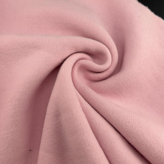 Heavy Pink Fleece Thick Sherpa Cotton Fabric | 500 GSM Heavy Sweatshirt Fabric By The Yard