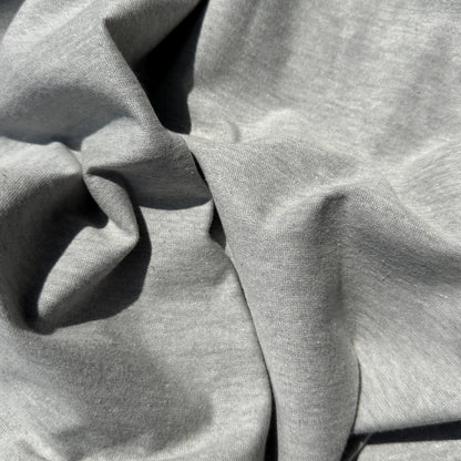 100% Cotton Jersey Heather Gray Knit Medium-Heavy Weight Eco-Friendly Fabric By The Yard 60"